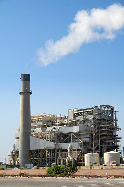 kraft generieren station - huntington beach california industry electricity stock-fotos und bilder