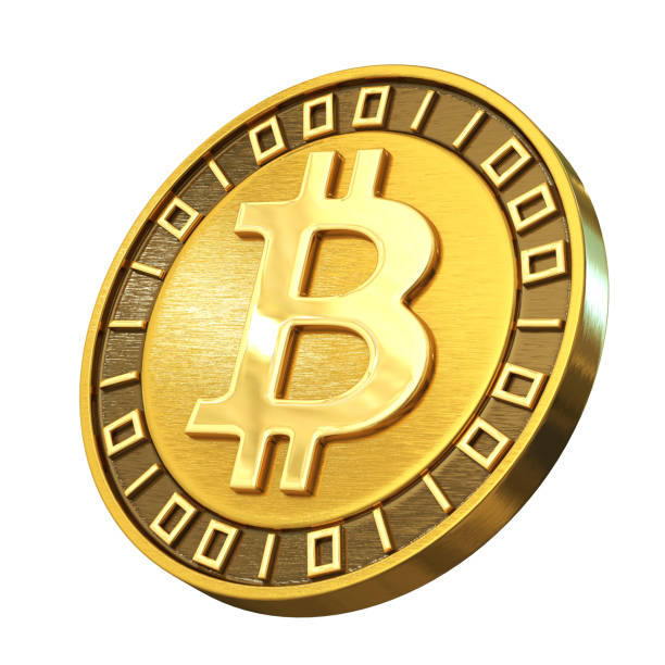 Bitcoin Concept. 3D render gold bitcoin stock pictures, royalty-free photos & images