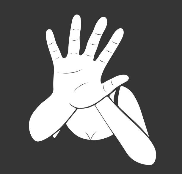 женщина протягивая руку для самообороны. - domestic violence stock illustrations