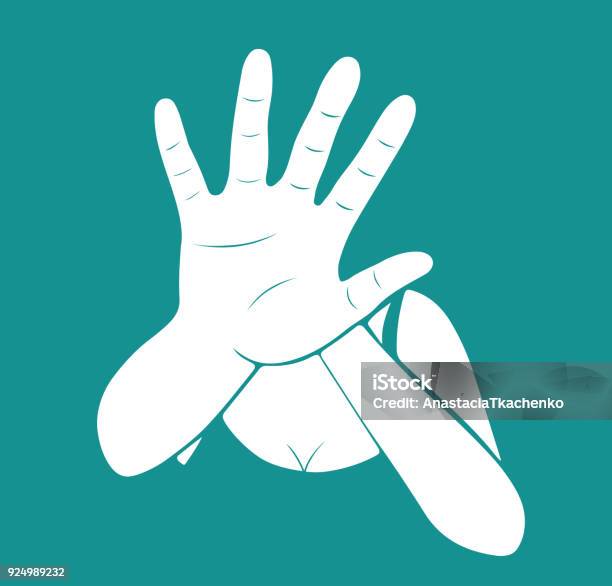 Woman Stretching Out Hand For Selfdefense Stock Illustration - Download Image Now - Violence, Women, Crime