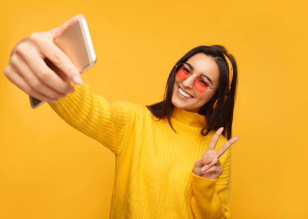 istock Trendy hipster girl taking selfie 924989814