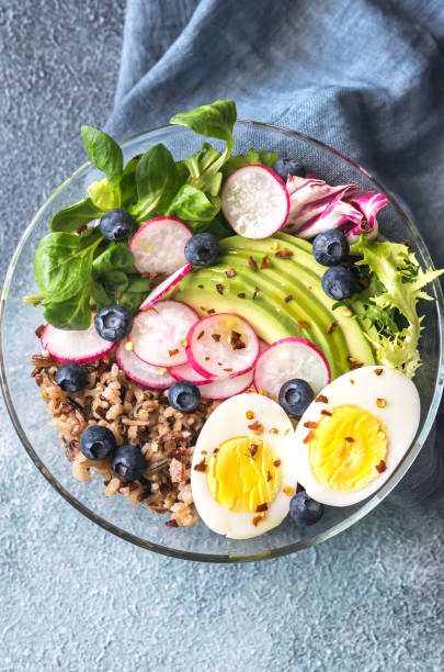 istock Bowl of wild rice with avocado, egg and lettuce 924990180