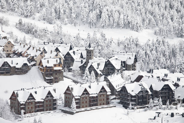 Baqueira Beret Village in Val d Aran Pyrenees Catalonia Spain
