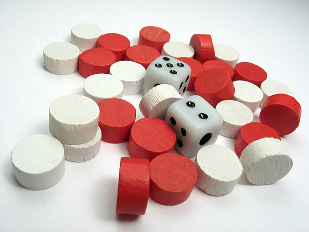 Dice with reds and whites stock photo