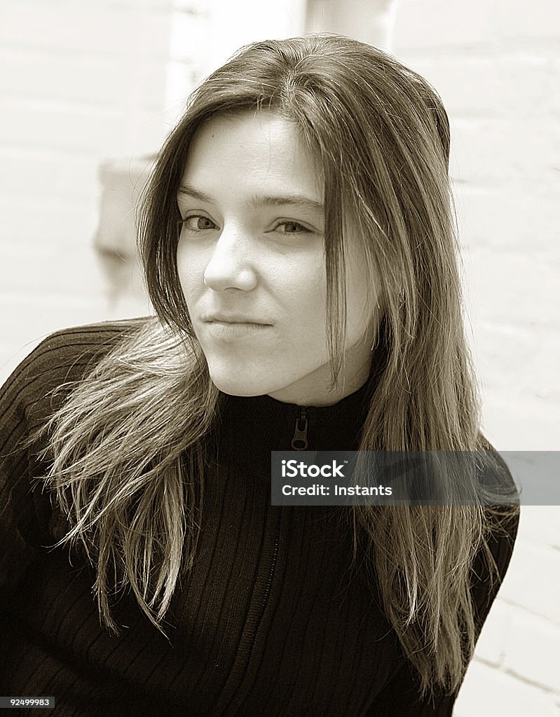 Inquisitive Girl Inquisitive young woman, with focus on right eye's model. Adult Stock Photo