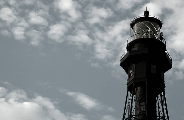 istock Lighthouse Tower Against Gunmetal Sky 92500405