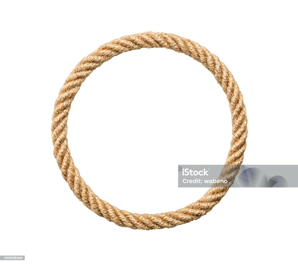 Circle rope frame Circle rope frame -Endless rope loop isolated on white, including clipping path Rope Stock Photo