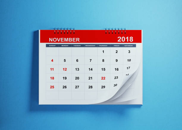 istock November Calendar On Blue Background 925009692