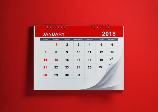 istock January Calendar On Red Background 925012326