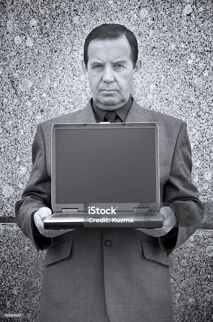 Geschäftsmann mit laptop - Lizenzfrei Arrangieren Stock-Foto