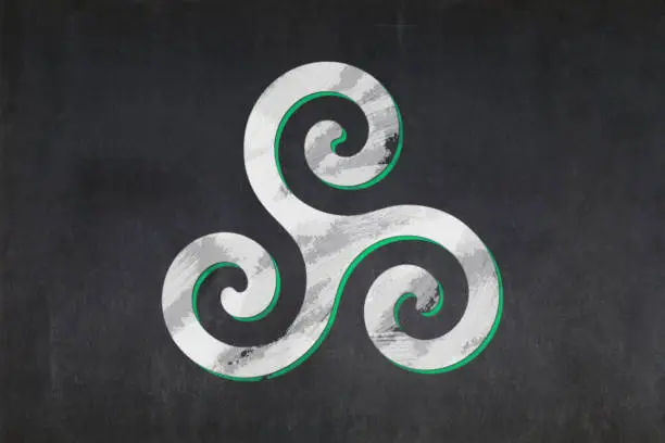 Photo of Blackboard - Triskele symbol (Druidism)