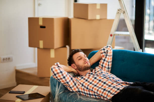 istock Man in new apartment 925028606