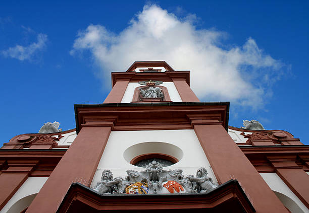 istock Church shot from below with blue cloudy sky 92503339