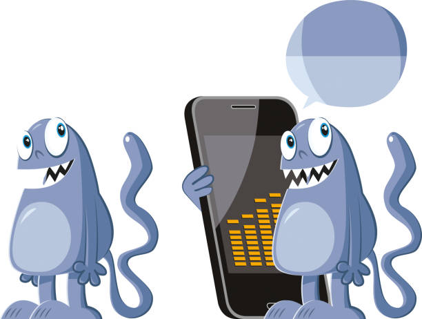 Quirky mascot worked by adobe illustrator.. cartoon devil with speech bubble stock illustrations