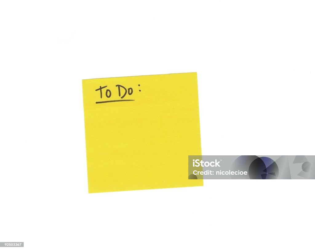 "Fare" Post-It - Foto stock royalty-free di Affari