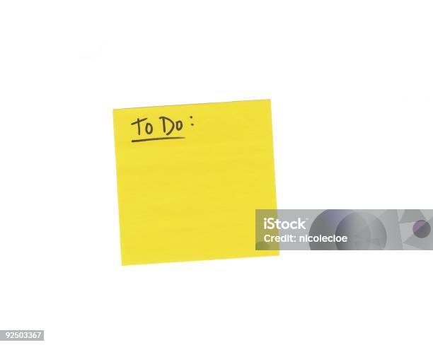 Foto de Que Fazer Postit Note e mais fotos de stock de Agenda pessoal - Agenda pessoal, Amarelo, Bloqueado