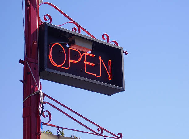 Fancy Open Sign stock photo