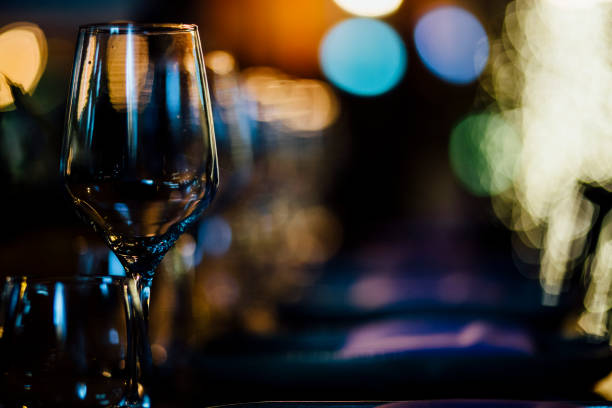 istock Luxury table settings for fine dining with and glassware, beautiful blurred  background. For events, weddings. 925044268