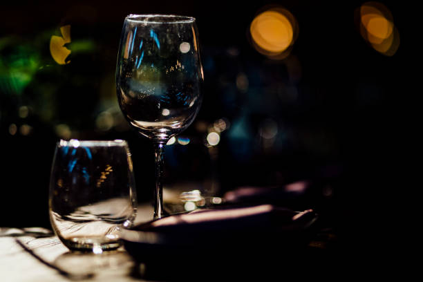 istock Luxury table settings for fine dining with and glassware, beautiful blurred  background. For events, weddings. 925046722