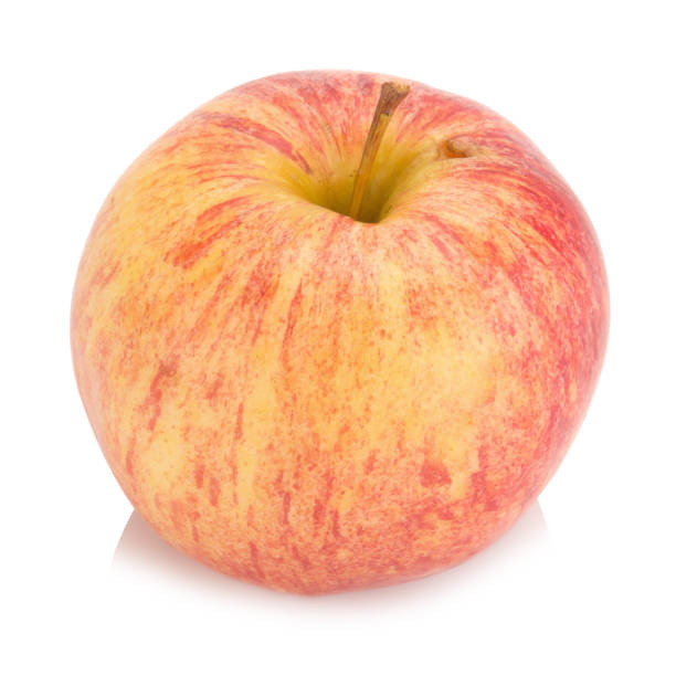 istock Red yellow apple isolated on white background 925047354