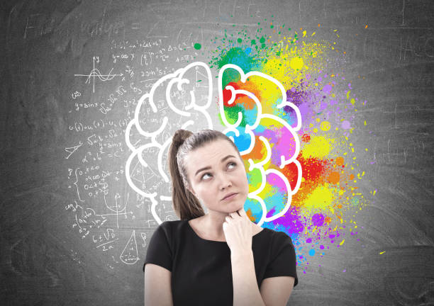 istock Pensive woman in T shirt, brain 925047606
