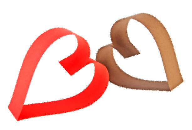 istock Two hearts on a white background. Valentines day concept. 925047724