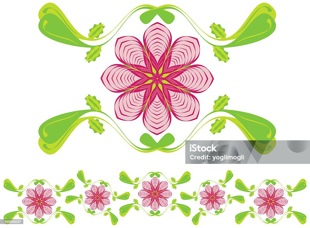 Ornamento floreale - Illustrazione stock royalty-free di Colore verde