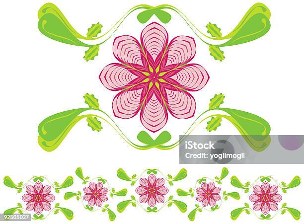 Ornamento Floreale - Immagini vettoriali stock e altre immagini di Colore verde - Colore verde, Composizione orizzontale, Decorazione festiva