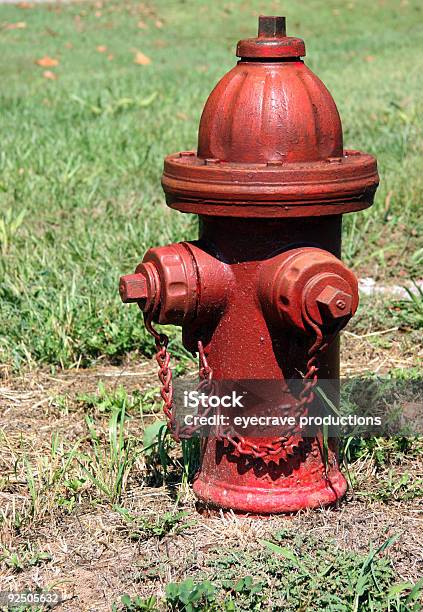 Old Red Fire Hydrant Stock Photo - Download Image Now - Bright, Color Image, Curve