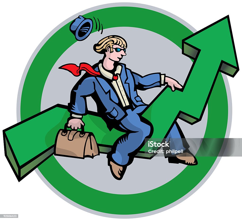 Businessman and Arrow (vector) Clip Art stock illustration