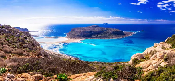 Photo of Amazing beautiful Greece - Balos bay with turquoise waters. Crete island