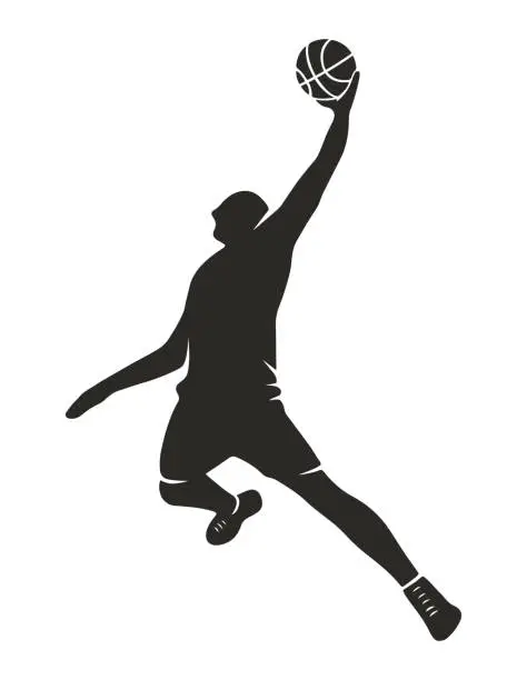 Vector illustration of Basketball player silhouette