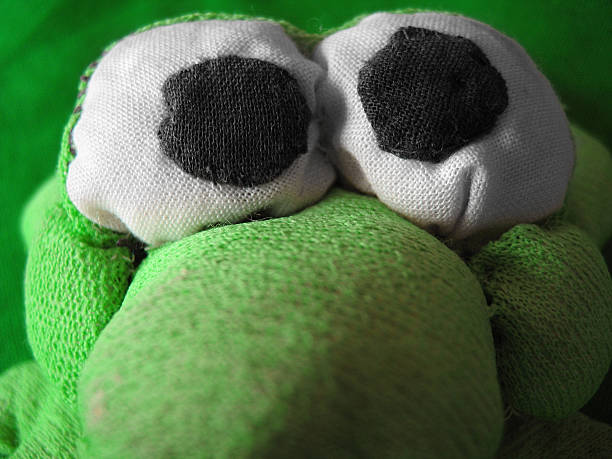 green frog  doll with white background