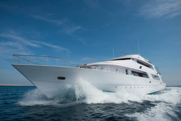 istock Luxury private motor yacht sailing at sea 925071558