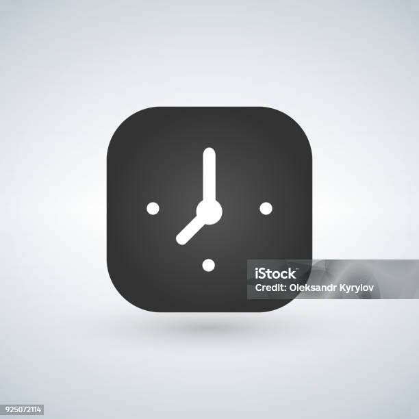Clock App Button On A White Background Vector Illustration Stock ...