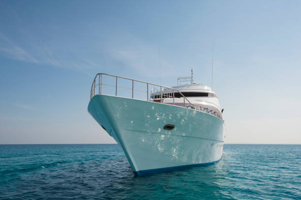 istock Luxury private motor yacht sailing at sea 925072558