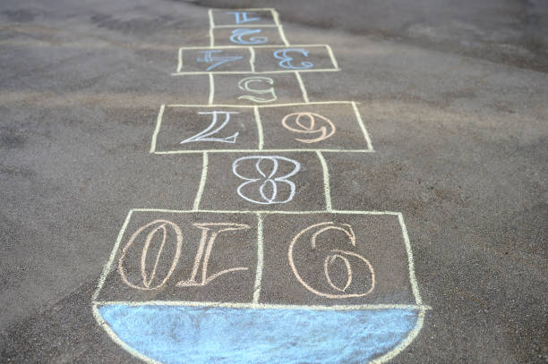 istock Chalk-painted hopscotch on asphalt 925080124