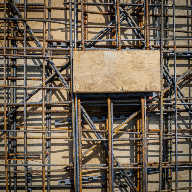 istock Reinforcement bars of an RC slab or pile cap in a construction site. 925082762