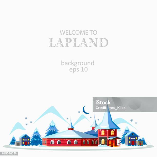 Lapland Panorama Background Stock Illustration - Download Image Now - Finnish Lapland, Swedish Lapland, Urban Skyline