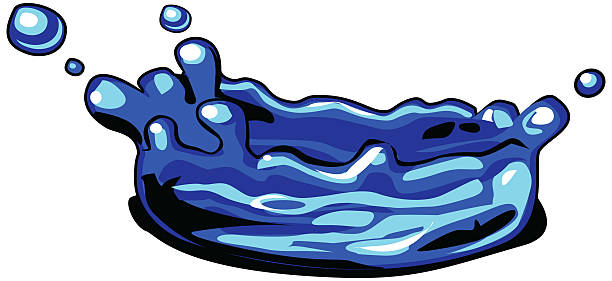 Blue splash vector art illustration