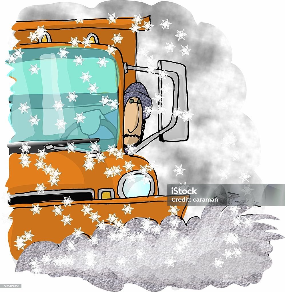 Pług śnieżny Driver - Zbiór ilustracji royalty-free (Burza)