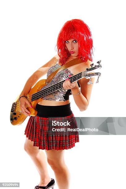 Glam Rock Mädchen Auf Bass 2 Stockfoto und mehr Bilder von Darstellender Künstler - Darstellender Künstler, Eine Frau allein, Eine Person