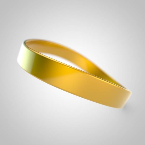 istock Yellow silicone promo bracelet for hand isolated on white background 925095914