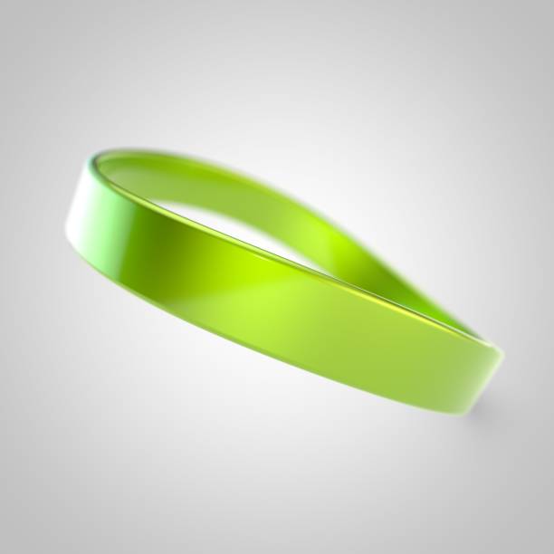 istock Lime silicone promo bracelet for hand isolated on white background 925096008