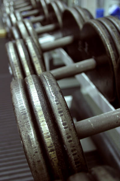 istock Close up of weights in the gym 92509825