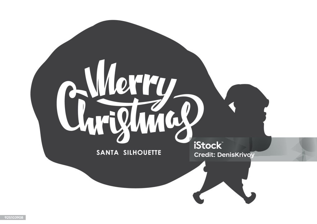 Vector illustration: Silhouette of Santa Claus carries a heavy sack full of gifts on white background. Vector illustration: Silhouette of Santa Claus carries a heavy sack full of gifts on white background Christmas stock vector