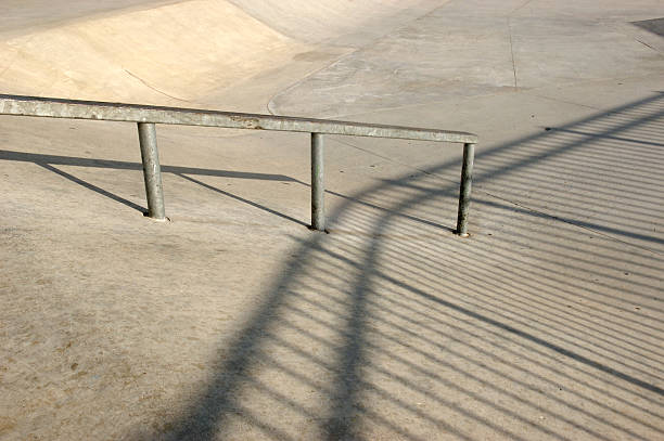 istock Grinding rail at a skatepark 92510957