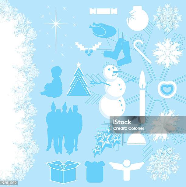 Christmas Elements 1 Stock Illustration - Download Image Now - Adult, Angel, Candle