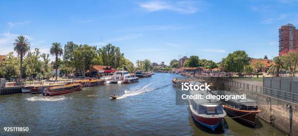 Panoramic View Of Boats At Tigre River Tigre Buenos Aires Argentina Stock Photo - Download Image Now