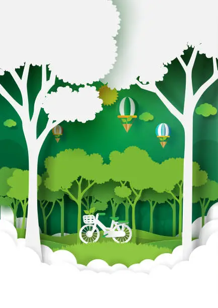 Vector illustration of Nature landscape with green environment conservation.